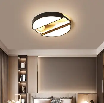 Minimalist Modern, rotund LED lampă de plafon pentru camera de zi dormitor bucatarie studiu negru montare pe tavan lampa