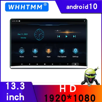 13.3-inch Android 9.0 2+32G Auto tetiera Monitor cu o atmosferă de lumină 1920*1080 ecran tactil, wi-fi/ Bluetooth /USB/SD/HDMI/FM/ M