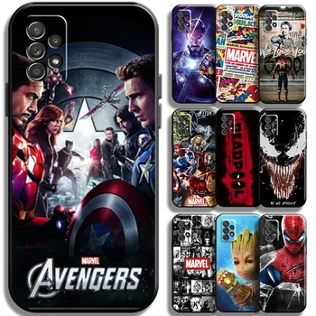 Marvel Captain America, Iron Man Caz de Telefon Pentru Samsung Galaxy A72 5G Cazuri Capacul Negru Moale rezistent la Socuri Silicon Lichid Înapoi