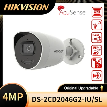 Original Hikvision DS-2CD2046G2-UI/SL 4MP POE AcuSense Lumina Strobe și Avertizare Sonoră Fix Glonț Cameră de Rețea