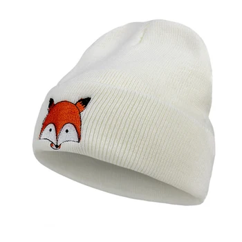 Noi de Iarnă Tricotate Capac Fox Model de Om Și Femei Ține de Cald Lână Tricotate Pălărie de Modă de Culoare Solidă Hip Hop Unisex Capace TG0131