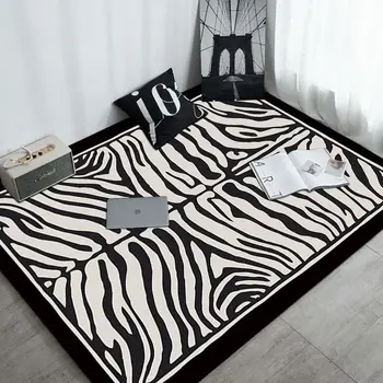 Zebra Imprimate Covor Alb și Negru Simplitate Camera de zi Dormitor Covor Acasă Decorare Masă de Cafea Covorașe de Baie Mat Non-alunecare