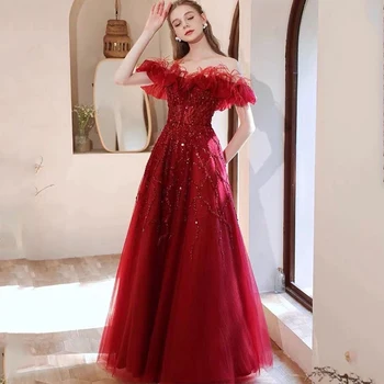 De lux Roz Pene Mermaid Rochie de Seara 2022 Elegant de Pe Umăr O-Linie Dubai Formale Rochii de Banchet pentru Petrecerea de Nunta