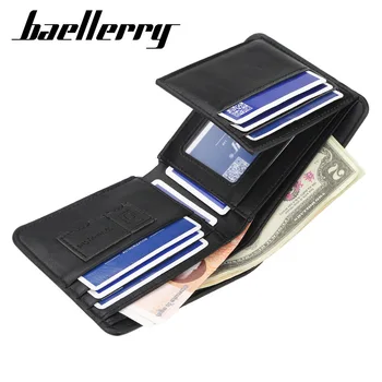 bărbați de portofel scurt slot pentru Card tri-fold portofel tineret orizontală portofel titularului cardului