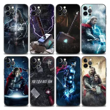 Telefon Caz pentru iPhone 11 12 13 Pro Max 7 8 SE XR XS Max Cazul 5 5s 14 Plus Silicon Acoperă Marvel Thor Ciocanul lui Thor