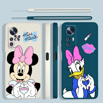 Drăguț Mickey Minnie Telefon Caz Pentru Xiaomi Mi 12X 12 11T 11i 11 10T 10i 10 Pro Lite Ultra Lichid Coarda Funda Capacul din Spate