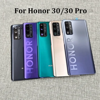 Nou Pentru Huawei Honor 30 Pro Sticla Spate Capac Baterie Spate Panou Ușă Locuințe Caz Piese De Schimb Pentru Honor30 Cu Lentilă Aparat De Fotografiat