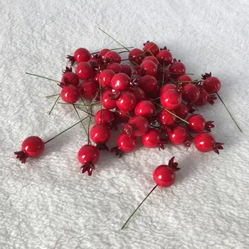 Noua Fals Fructe de Rodie Artificiala Rosu Holly Berry Crăciun Diy Fals Fructe Artificiale Flori pentru Nunta Vaza Decor