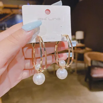 Retro Fermecătoare coreea Style Moda Cercei cu Perle pentru Femei Inel Oval Înnodate Cercei Pandantiv 2022 Noi Bijuterii de Lux Cadouri