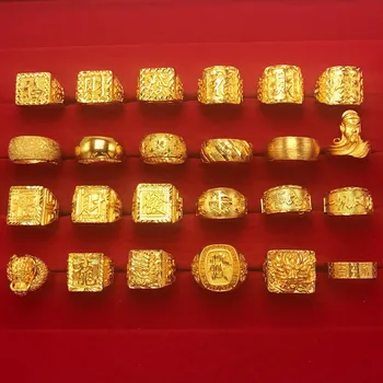 Mai mult Decât 2022 Bărbați Inele 1:1 Autentice Imitație Placat cu Aur cu Imitatie de Aur În Nansha, Vietnam De Oro Anillo
