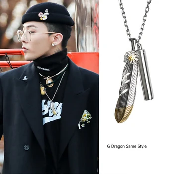 KPOP G-Dragon Același Stil Daisy Sticla Colier Brand de Moda Hip Hop Pandantiv Unisex din Otel Titan Bijuterii pentru Fete Baieti
