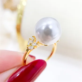 S925 Argint Inel Setări Accesorii DIY Pearl Inel de Luare de Bijuterii Pentru Femei, Cadou