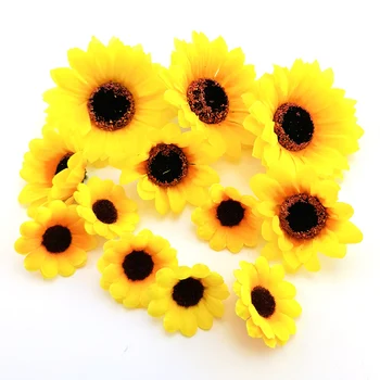 Mare de Mătase de Floarea-soarelui Artificial, fals Daisy Flower Cap Pentru DIY Nunta Cutie Decor Headmade Acasă Accesorii Flori