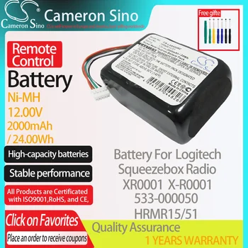 CameronSino Baterie pentru Logitech Squeezebox Radio XR0001 X-R0001 se potrivește Logitech 533-000050 HRMR15/51 Control de la Distanță de baterie Ni-MH