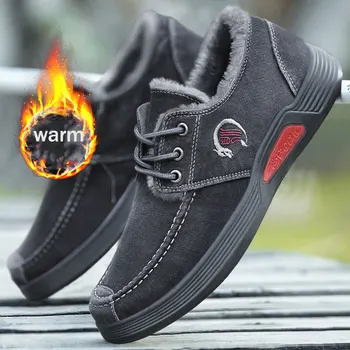 2019 Calde de Iarnă pentru Bărbați Cizme de Pluș de Afaceri Pantofi Ușoare Pantofi pentru Bărbați; de Mari Dimensiuni 48 De Iarna cizme cald