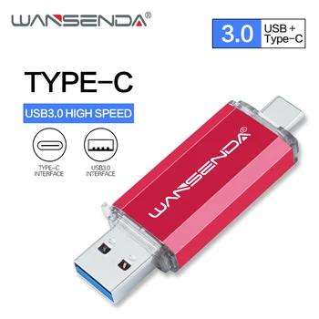 WANSENDA USB DE TIP C USB3.0 Unitate Flash Pen Drive 32GB, 64GB, 128GB, 256GB 512GB Pendrive USB Stick de Memorie de TIP C Mobil/PC