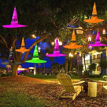 Decor de Halloween Vrăjitoare Pălărie de Lumini cu LED-uri de Halloween Urechi de Elf Pentru Copii Costum pentru Petrecerea de elemente de Recuzită în aer liber Copac Agățat Ornament DIY