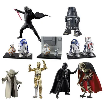 Bandai Original MODEL de VEHICUL Star Wars Maestrul Yoda, Darth Vader și R2-d2 K-2 BB-8 de Acțiune Figura Asamblare Jucarii Model Cadou