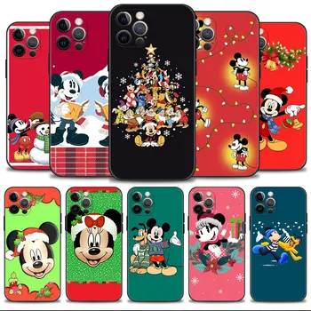 Caz de telefon Pentru Apple iPhone 14 13 12 11 Pro Max 13 12 Mini XS Max XR X 7 8 6 6S Plus Mickey Minnie Pom de Crăciun Strălucitor