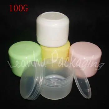 100G Gol Mai multe Culori Plastic Crema Borcan , 100CC Masca / Crema de Ambalare Borcan , Gol Container Cosmetice ( 50 buc/Lot )