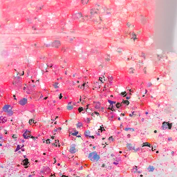 1KG Unghii Mat roz Mix Star Luna Glitter Mix Forma Ultrasubtire Confetti Nail Art Glitter, Paiete, Sclipici Nail Art Pudra Vrac
