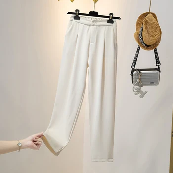 Alb-Harum coreeană de Moda pentru Femei Cargo Pantaloni Largi Harajuku Feminin de Îmbrăcăminte de Înaltă Talie pantaloni de Trening Streetwear