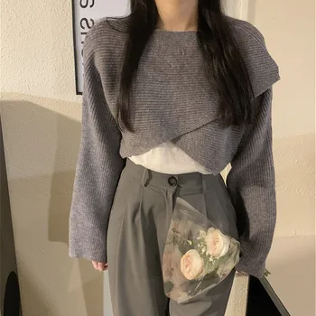Tricotate Pulover Epocă de Moda pentru Femei Pulovere Bluza 2022 Feminin Liber coreeană Stil Harajuku Tricotaje Bluze de Moda