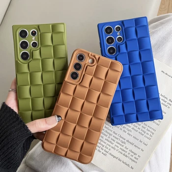 Verde Albastru Maro 3D Cube Model de Telefon Caz pentru Samsung Galaxy S22 S21 Plus Ultra rezistent la Șocuri de Protecție Mat Moale Capacul din Spate