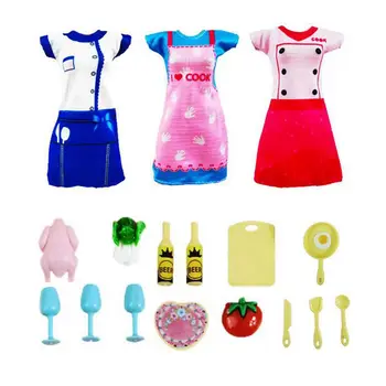 18 Articole /Lot Jucarii Copii Moda Rochie de casă de Păpuși în Miniatură Accesorii Mini Alimente Bucătărie Lucruri Pentru Barbie DIY pentru Copii Joc