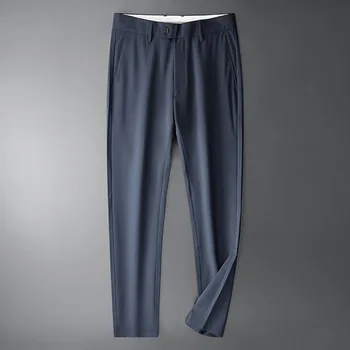 TFETTERS Brand Mens Pantaloni Rochie Mid Direct Solide în Vrac Matase de Gheață Pantaloni Casual Respirabil Vară Subțire Fermoar Rochie Pantaloni pentru Bărbați