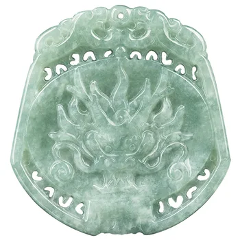 Birmanez, Dragonul De Jad Pandantiv Cadou Bijuterii De Lux Naturale Amulete Designer Talismane Bărbați Jadeit Verde Coliere Colier Smarald