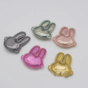 30pcs/lot 4.5*5.1 cm Pu Cap de Iepure Căptușit Aplici pentru manual DIY pentru copii accesorii de par cadou de accesorii de decor