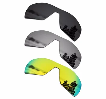 SmartVLT 3 perechi de ochelari de Soare Polarizat Lentile de Înlocuire pentru Oakley Ramură Stealth Negru si Argintiu Titan și Aur de 24K