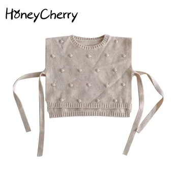 HoneyCherry Fete la Sută Lână Tricotate Lace-up Top Haine Vestă