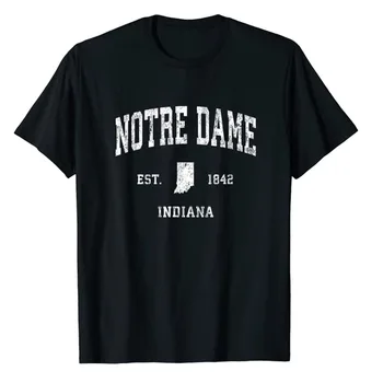 Notre Dame din Indiana ÎN Epocă Sporturi Atletice de Design T-Shirt Graphic Tee Topuri Litere Tipărite Schoolwear Haine