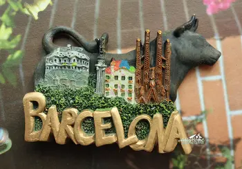 Repere din Barcelona, Spania Călătorie Turistică de Suveniruri 3D Rășină Decorative Frigider Magnet de Frigider Ambarcațiunile de Decor Acasă