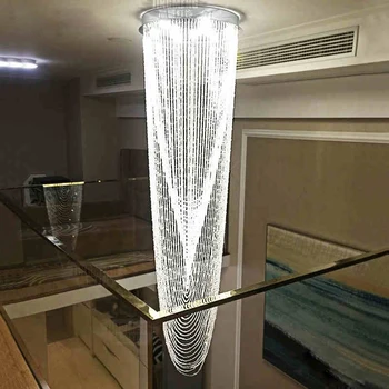 Modern scară dublă CONDUS candelabru de cristal agățat linie de lumini scara de cristal mare de timp agățat lumini SJ13