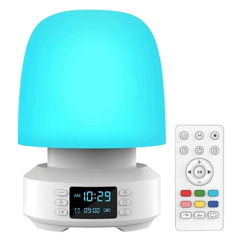 Difuzor Bluetooth Lumini de Noapte,Lampă de Masă Pentru Dormitor 7-Culoare Schimbare Estompat LED Lămpi de Noptieră,4 Moduri de Lumina