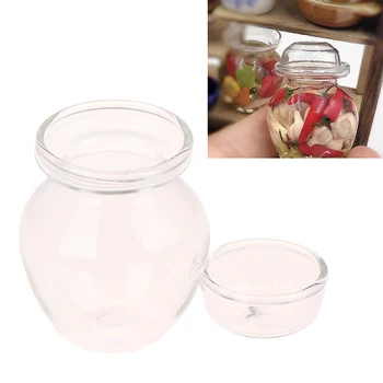 1:12 Casă De Păpuși În Miniatură Sticlă Transparentă Borcan De Fructe Bomboane Borcan Bomboane Sticla Model Mini Simulare Accesorii De Bucătărie De Jucărie