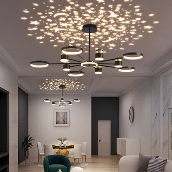 LED-uri moderne de iluminat Candelabru de Aur Negru Cerul Înstelat pentru Living, Dormitor, Mese Casa de interior Decor 2022 Noul Plafon Lampă de Prindere