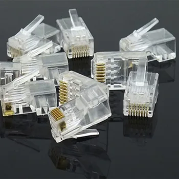 Placat cu aur de Rețea Modular Plug Crimper Cablu Ethernet RJ45 LAN Cafenele Internet Computere, Routere Cap Conector Panou CAT5