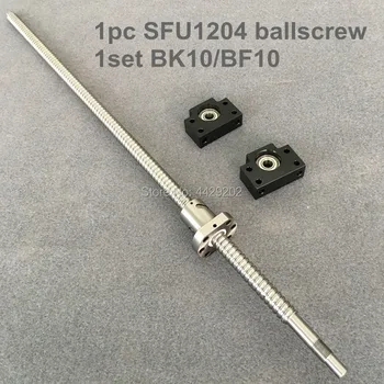 Transport gratuit CNC Ballscrew Set : 12 MM șurub cu Bile SFU1204 end Prelucrate + RM1204 Piuliță cu Bile + BK10 BF10 sfârșitul Suport pentru piese cnc