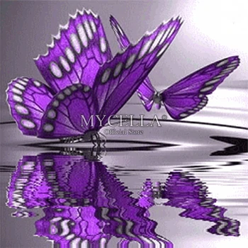 5D DIY Diamant Pictura cruciulițe Fluture Violet lucru Manual Complet Stras Rotund Mozaic de Diamante Broderie Decor Acasă
