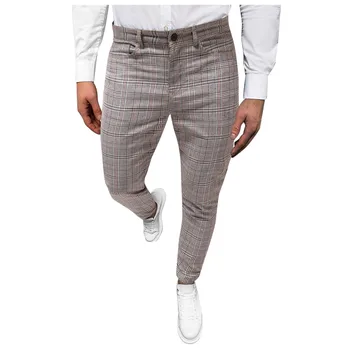 Bărbați Primăvara Și Toamna Subțire PlaidNew Moda Side stripe pantaloni Lungi barbati Sport Carouri Pantaloni barbati haine Casual streetwear