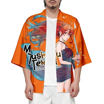 Anime Mushoku Tensei Rudeus Greyrat Kawaii Cosplay Plus Dimensiune Cardigan Chimono Vara Plaja De Moda Unisex Liber Yukata Haori Cadou