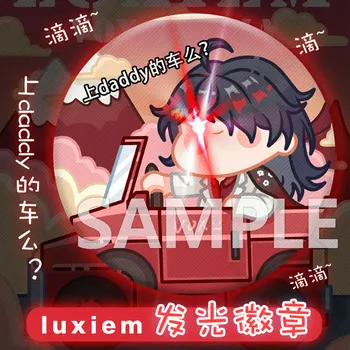 Anime Luxiem Vox Mysta Ike Luca Shu Cosplay Metal LED Flash Insigna Butonul Brosa Ace Colecție de Suveniruri Îmbrăcăminte Decor