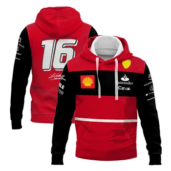 Sudadera con capucha del equipo Ferrari campeon F1 para hombre y mujer, suéter rojo para entusiastas de los deportes de extremos