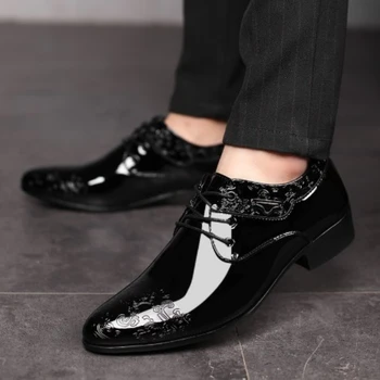 Bărbați Dantela-up Pantofi de Piele Rochie Strălucitoare de Afaceri de Moda Casual, Pantofi rezistent la Uzura Respirabil Nunta 2022 Noi