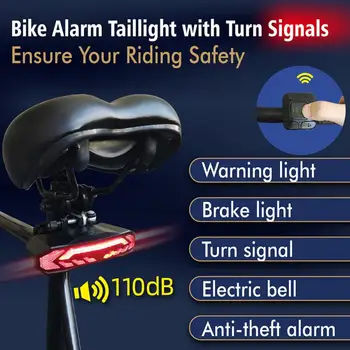 Inteligent de la Distanță fără Fir Bicicleta Lampă Spate Impermeabil de Semnalizare Lumini de Biciclete LED Stop USB Reîncărcabilă Lumina din Spate Smart Lampa