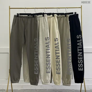 Essentials Pantaloni Supradimensionate Reflectorizante Scrisoare de Trening Streetwear Hip Hop Vrac Bărbați Femei 100% Bumbac Pantaloni de Sport